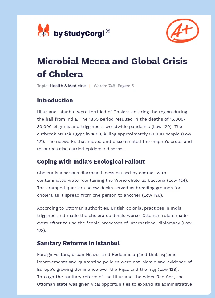 Microbial Mecca and Global Crisis of Cholera. Page 1
