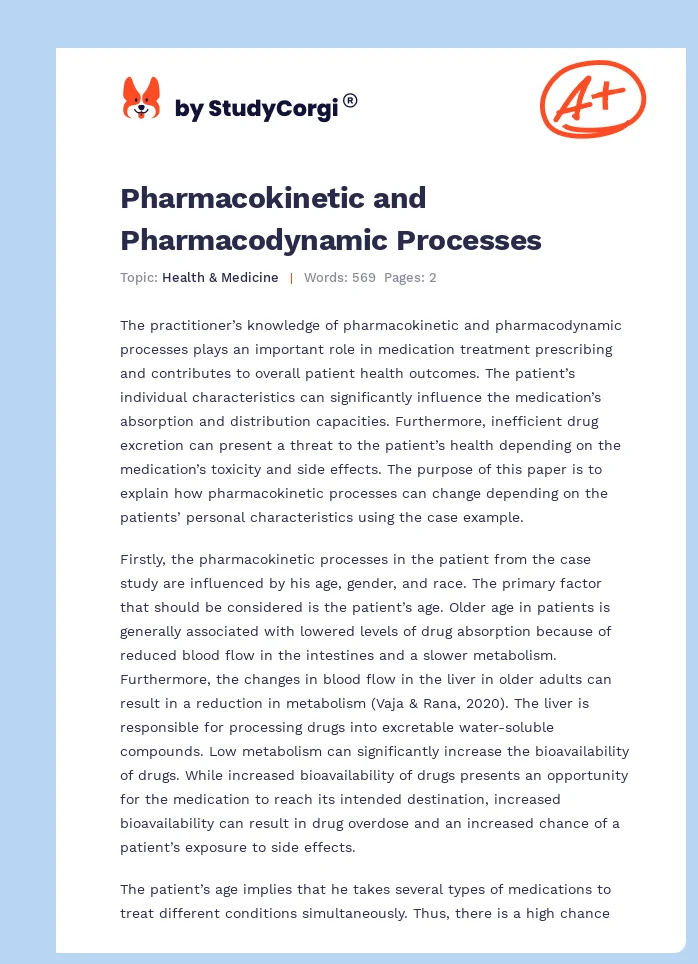 Pharmacokinetic and Pharmacodynamic Processes. Page 1