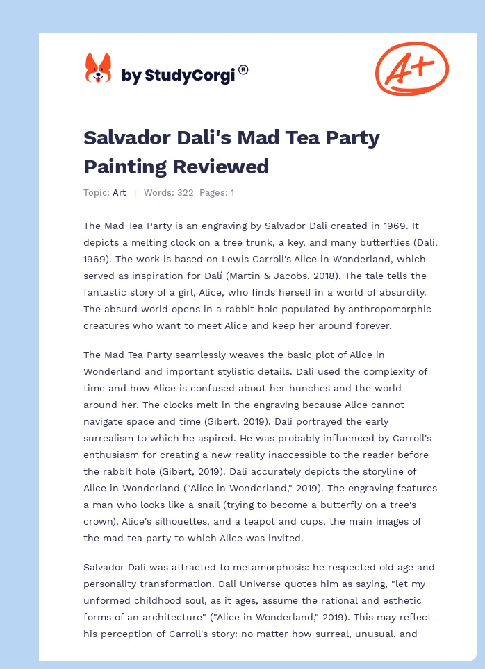 Salvador Dali's Mad Tea Party Painting Reviewed. Page 1