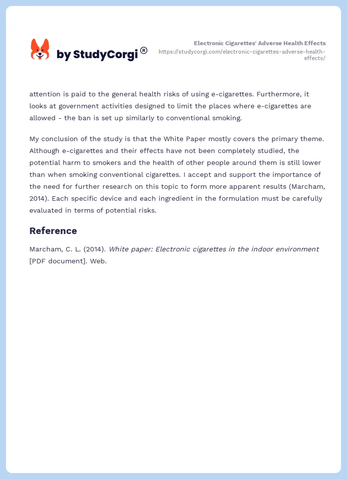 Electronic Cigarettes' Adverse Health Effects. Page 2