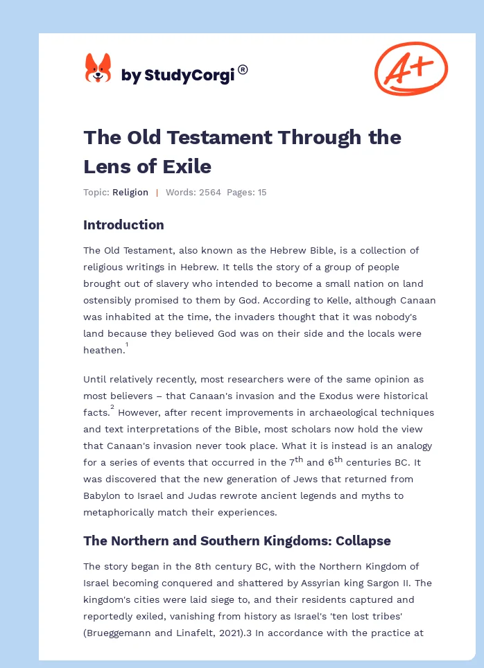 The Old Testament Through the Lens of Exile. Page 1