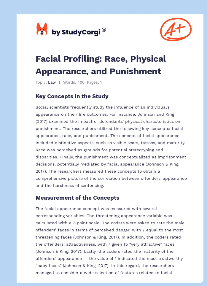 Facial Profiling: Race, Physical Appearance, and Punishment. Page 1