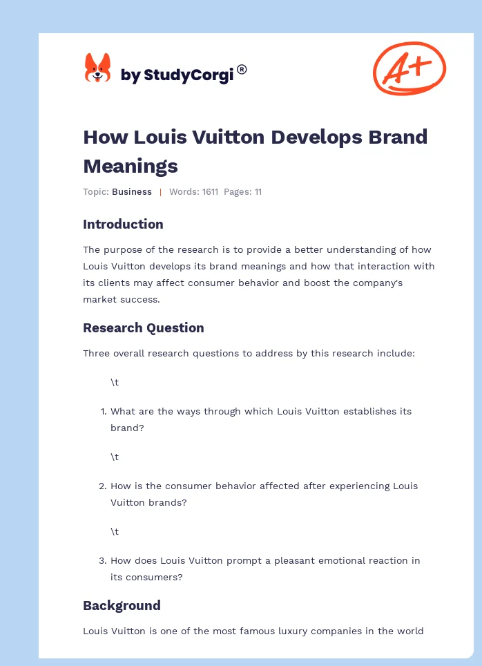 How Louis Vuitton Develops Brand Meanings. Page 1