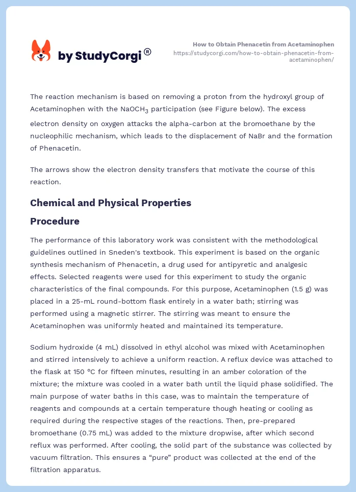 How to Obtain Phenacetin from Acetaminophen. Page 2