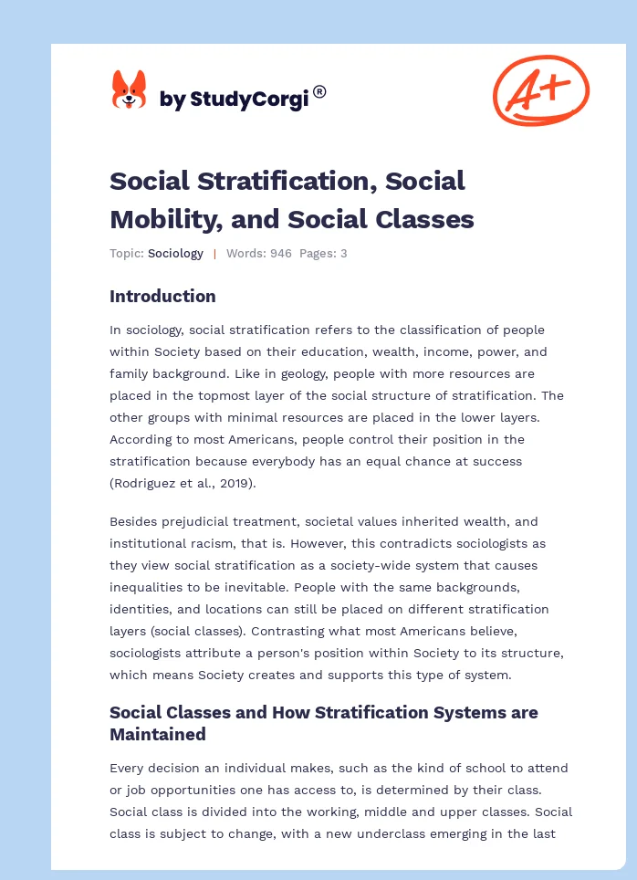 Social Stratification, Social Mobility, and Social Classes. Page 1