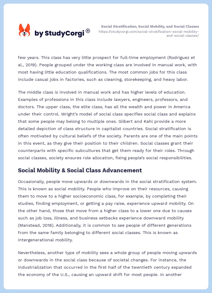Social Stratification, Social Mobility, and Social Classes. Page 2