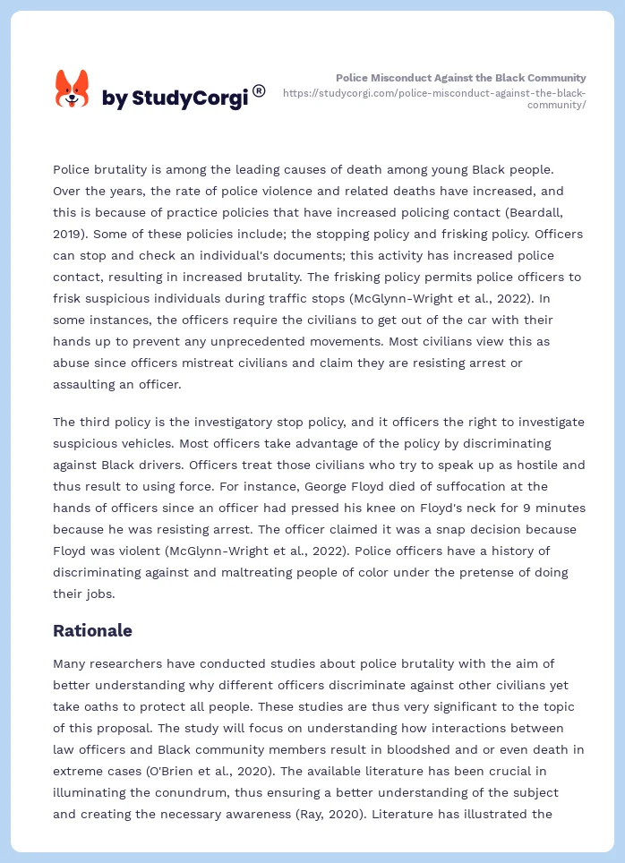 Police Misconduct Against the Black Community. Page 2
