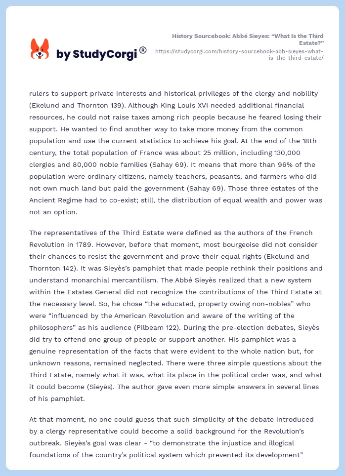 History Sourcebook: Abbé Sieyes: “What Is the Third Estate?”. Page 2