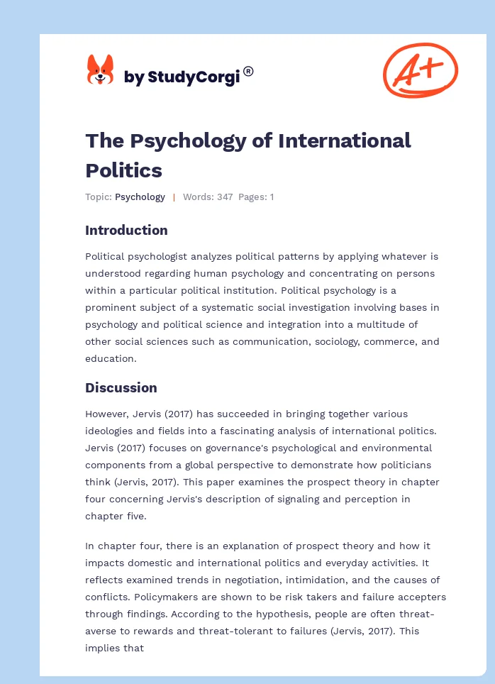 The Psychology of International Politics. Page 1