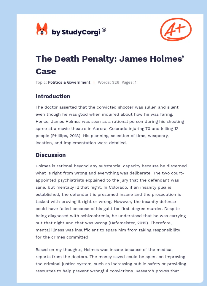 The Death Penalty: James Holmes’ Case. Page 1