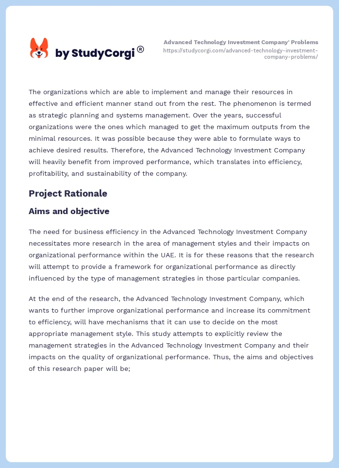 Advanced Technology Investment Company' Problems. Page 2