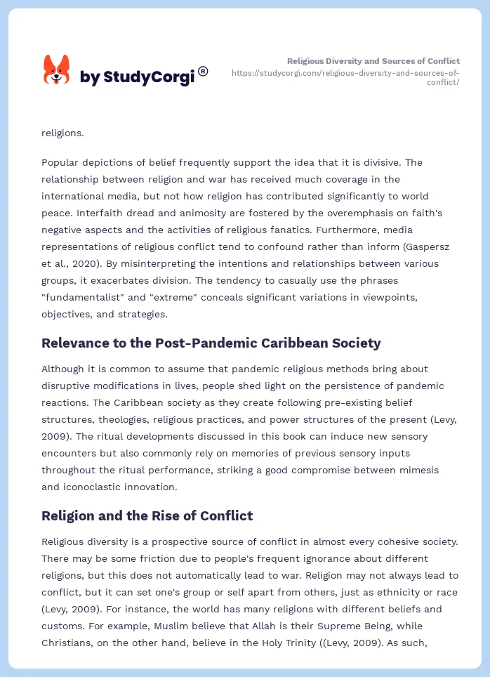 Religious Diversity and Sources of Conflict. Page 2