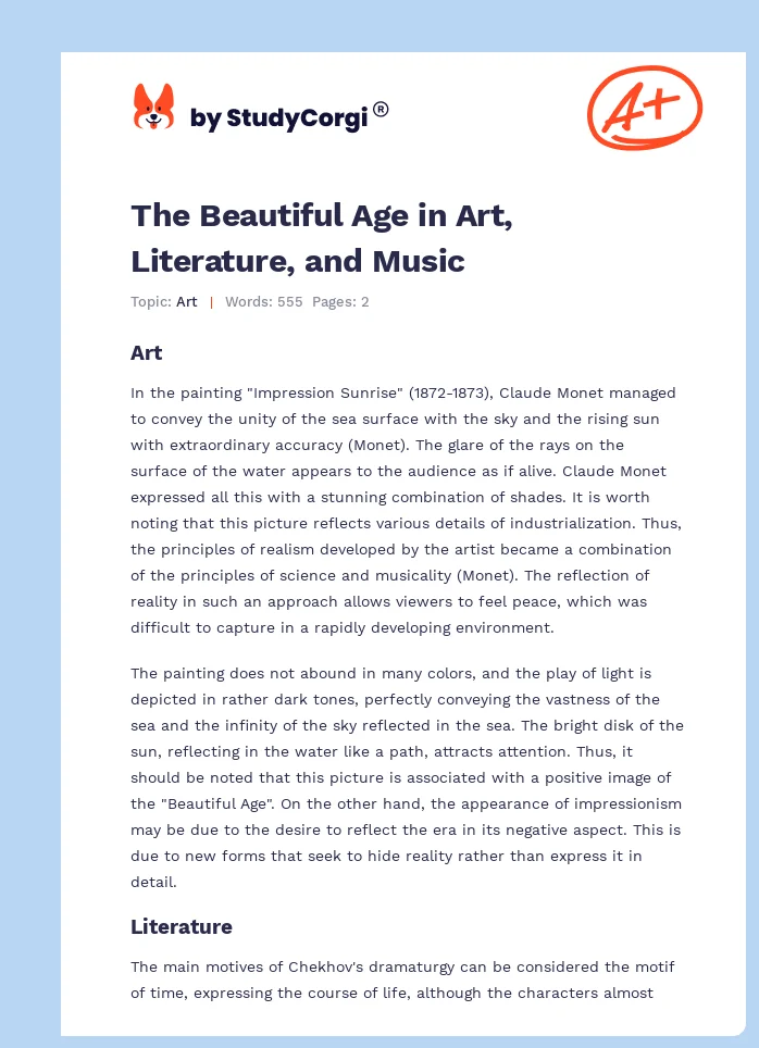 The Beautiful Age in Art, Literature, and Music. Page 1