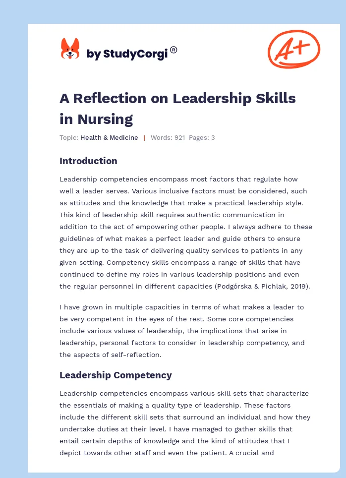 Leadership Competencies in Nursing. Page 1