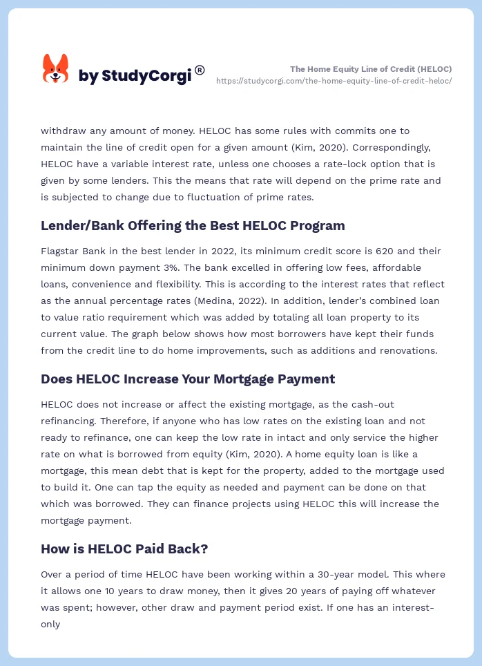 The Home Equity Line of Credit (HELOC). Page 2