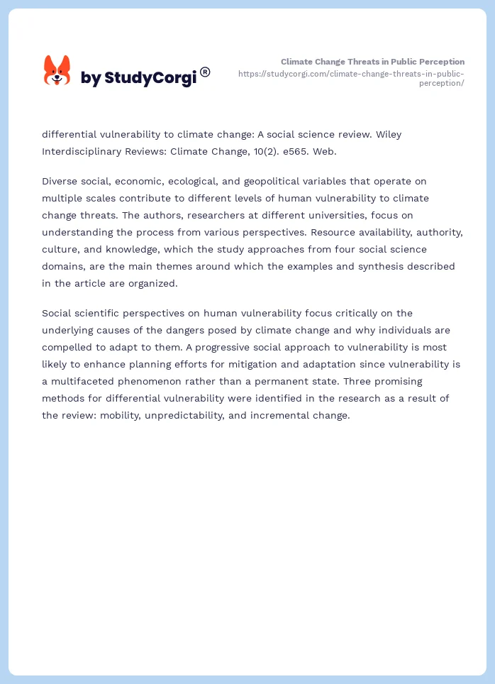 Climate Change Threats in Public Perception. Page 2