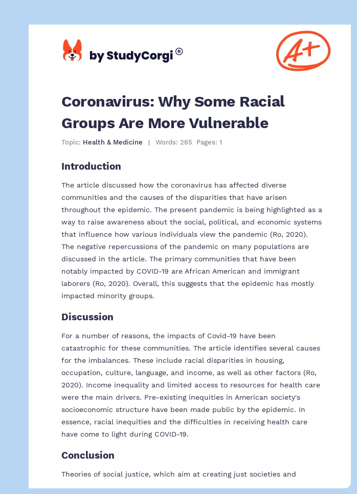 Coronavirus: Why Some Racial Groups Are More Vulnerable. Page 1
