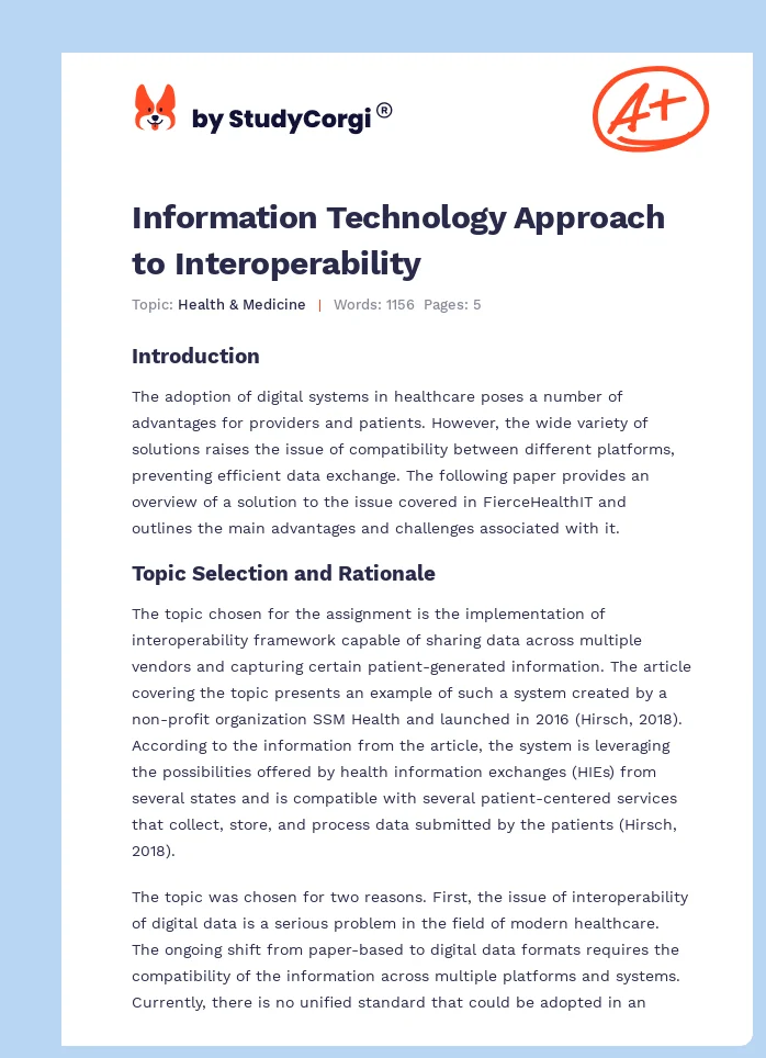 Information Technology Approach to Interoperability. Page 1