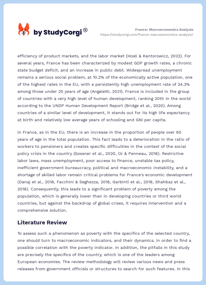 France: Macroeconomics Analysis. Page 2