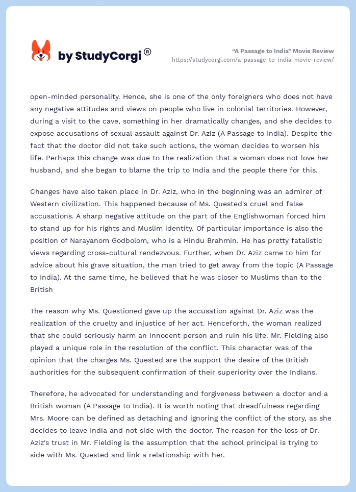 “A Passage to India” Movie Review. Page 2