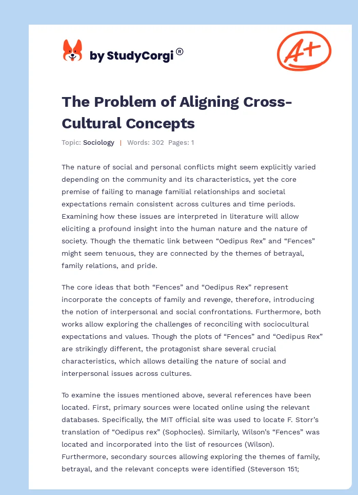 The Problem of Aligning Cross-Cultural Concepts. Page 1