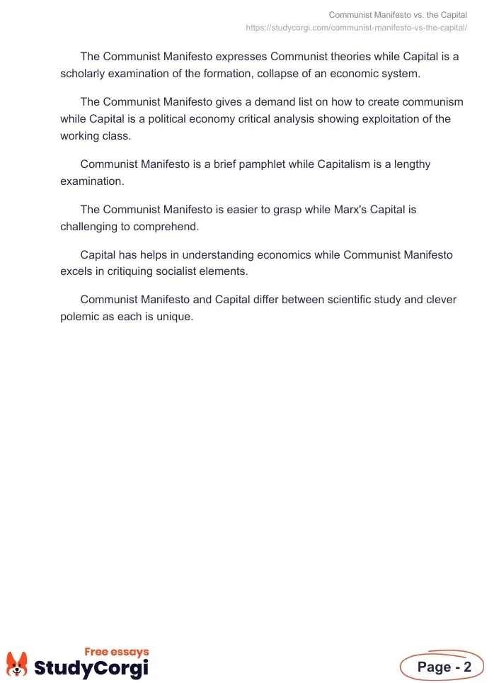 Communist Manifesto vs. the Capital. Page 2