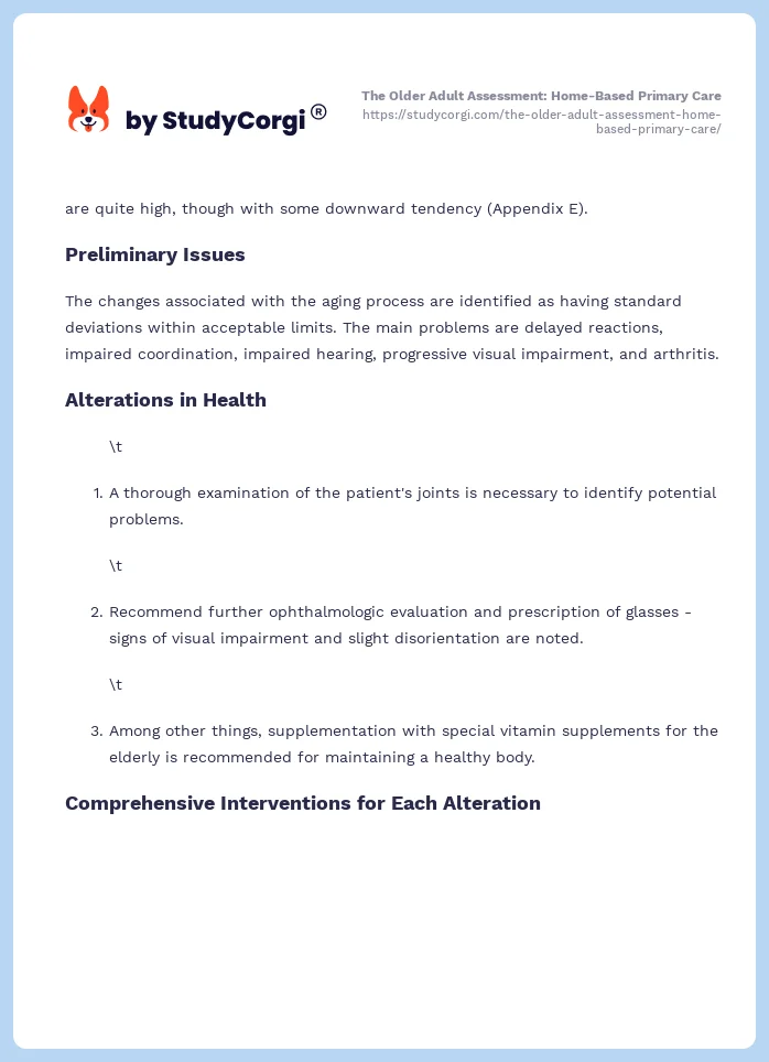 The Older Adult Assessment: Home-Based Primary Care. Page 2