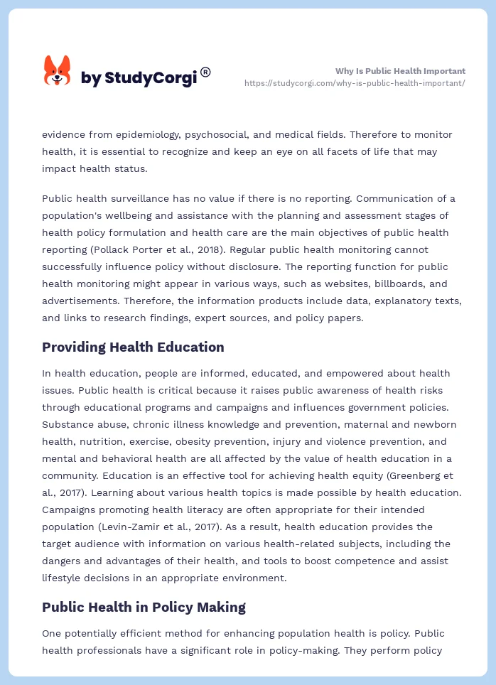 Why Is Public Health Important. Page 2