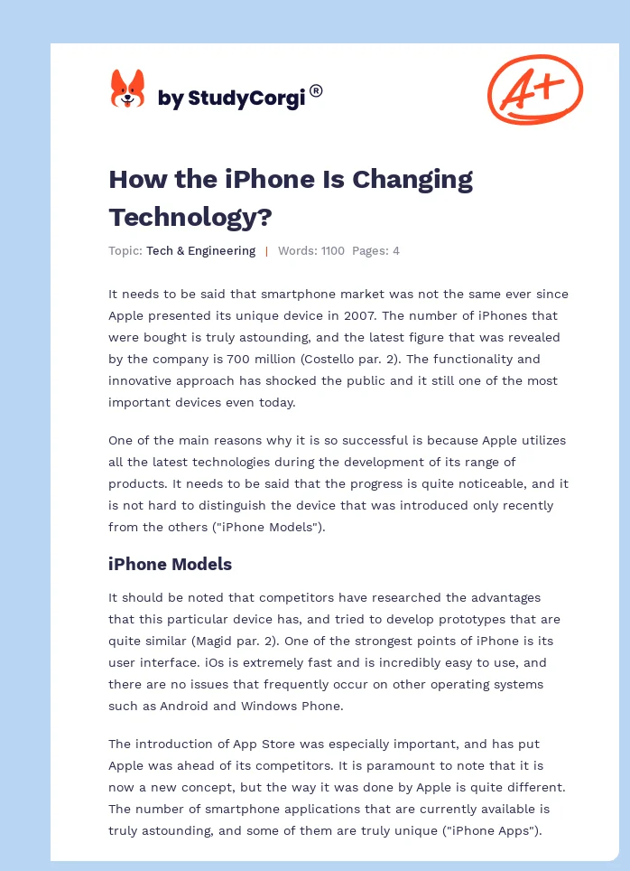 How the iPhone Is Changing Technology?. Page 1