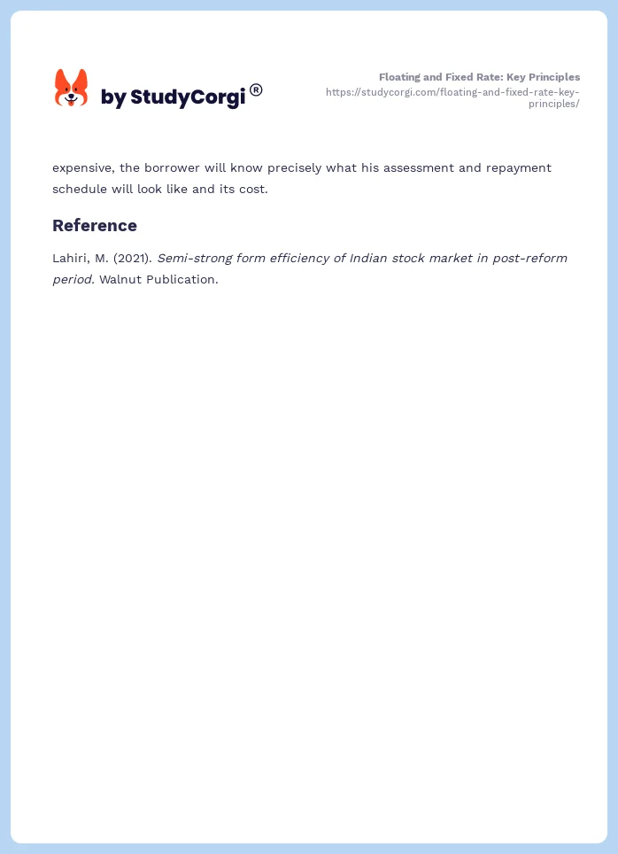 Floating and Fixed Rate: Key Principles. Page 2