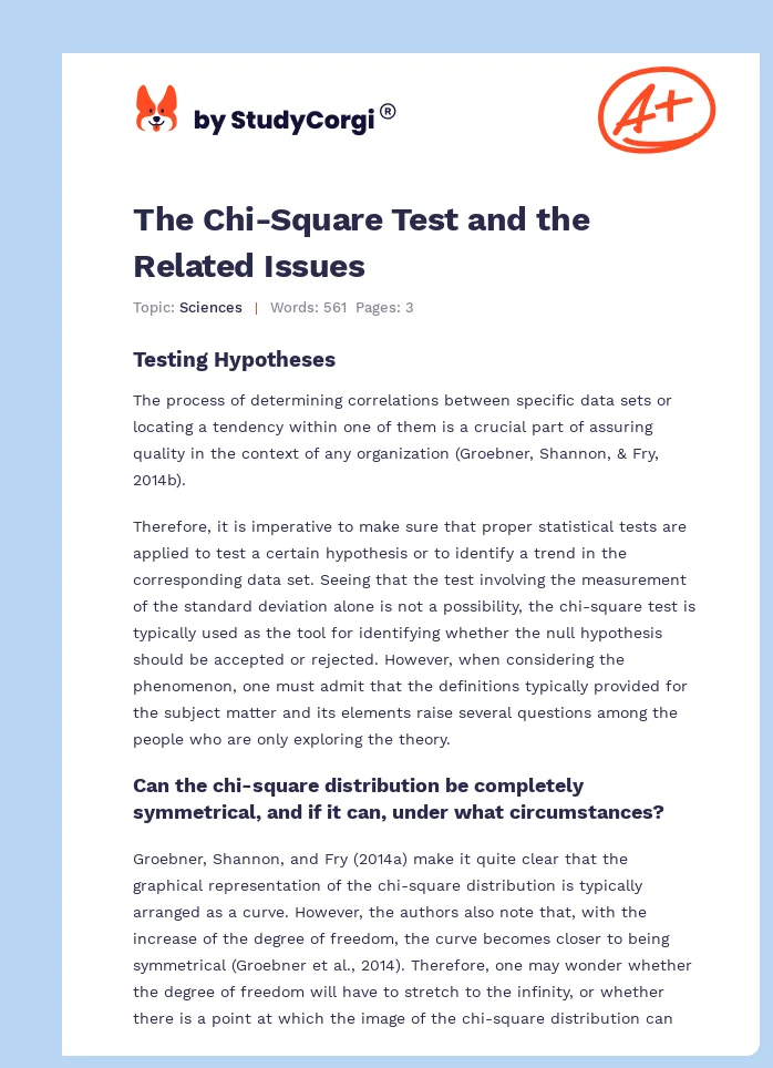 The Chi-Square Test and the Related Issues. Page 1
