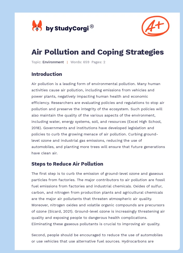 Air Pollution and Coping Strategies. Page 1