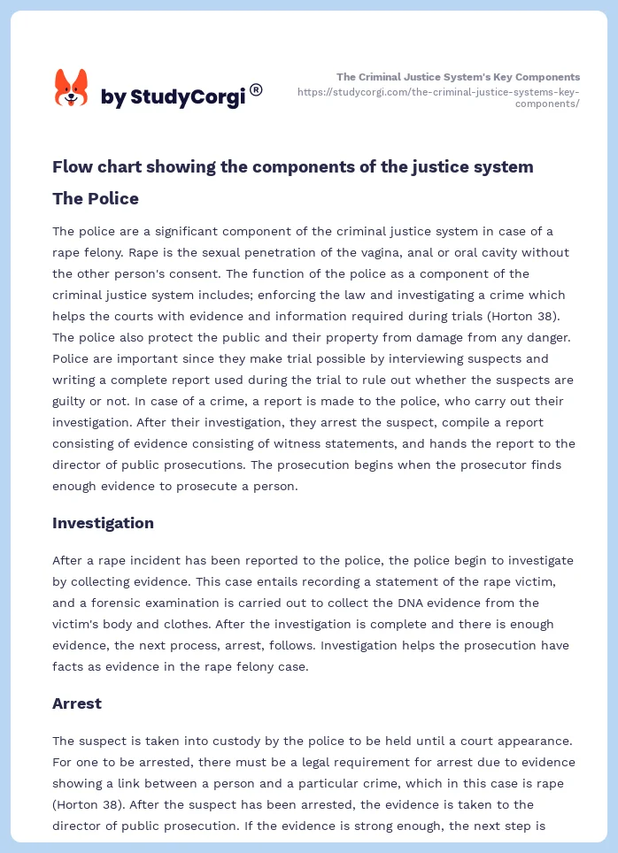 The Criminal Justice System's Key Components. Page 2