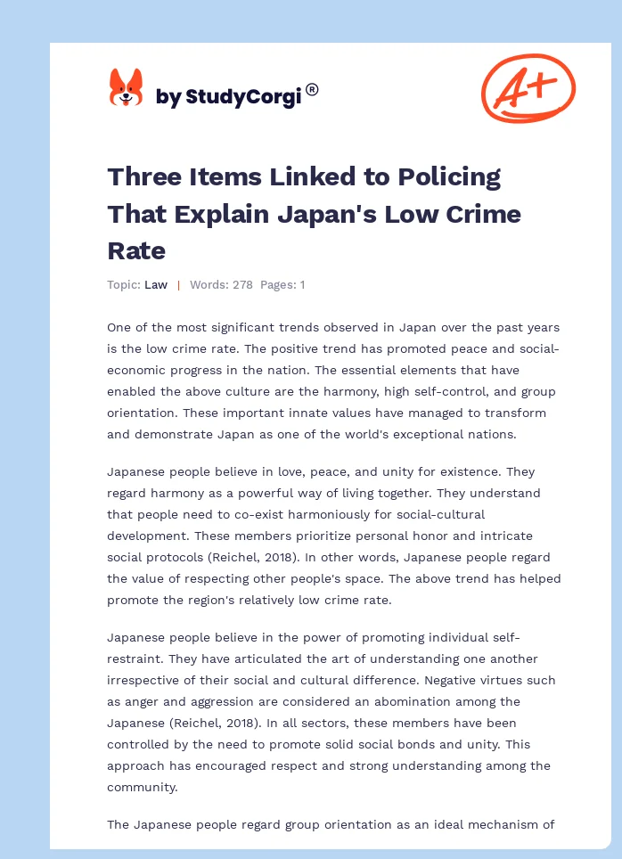 Three Items Linked to Policing That Explain Japan's Low Crime Rate. Page 1