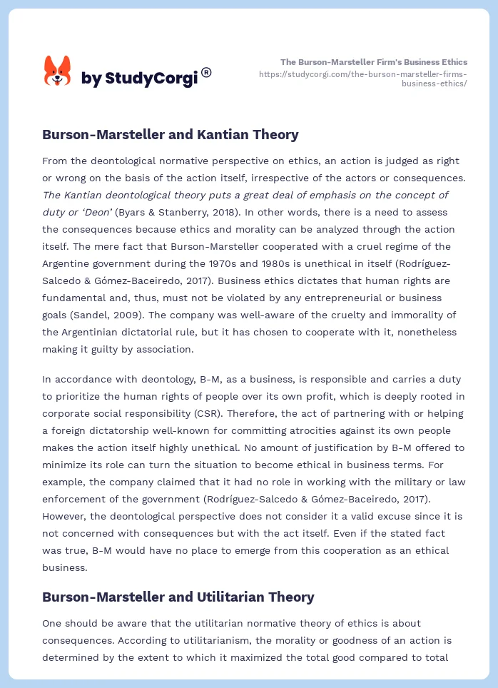 The Burson-Marsteller Firm's Business Ethics. Page 2