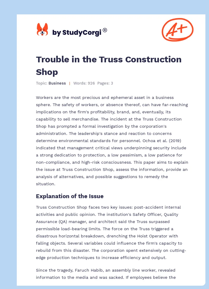 Trouble in the Truss Construction Shop. Page 1