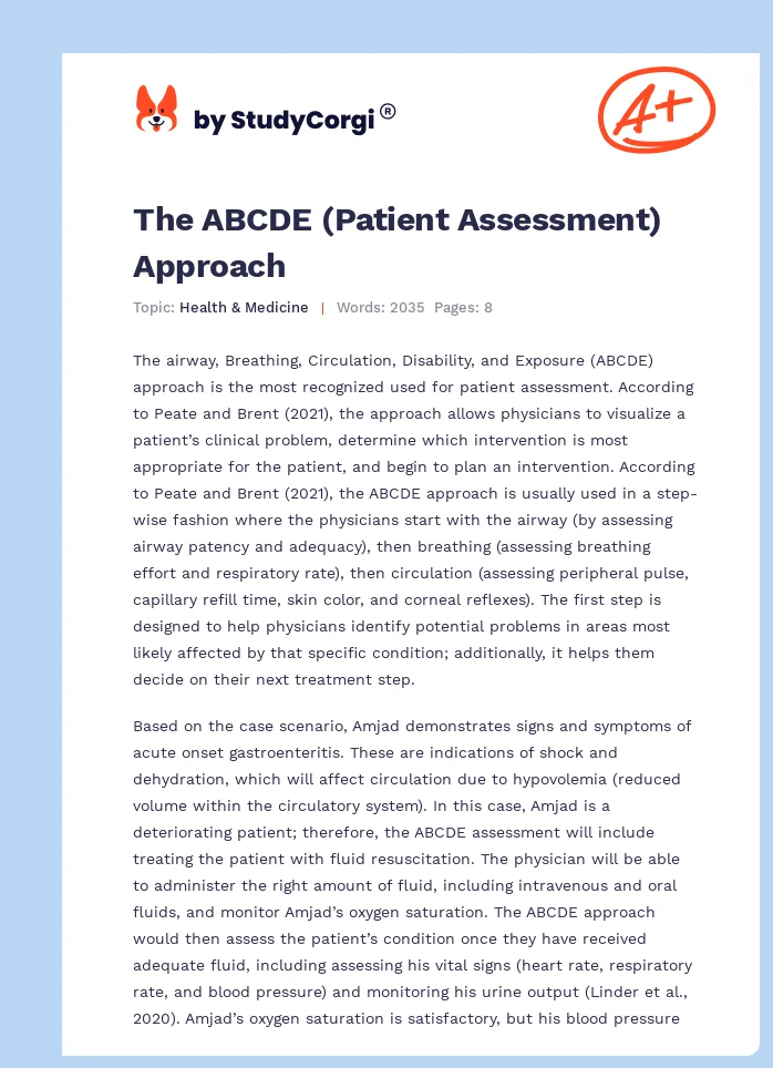 The ABCDE (Patient Assessment) Approach. Page 1