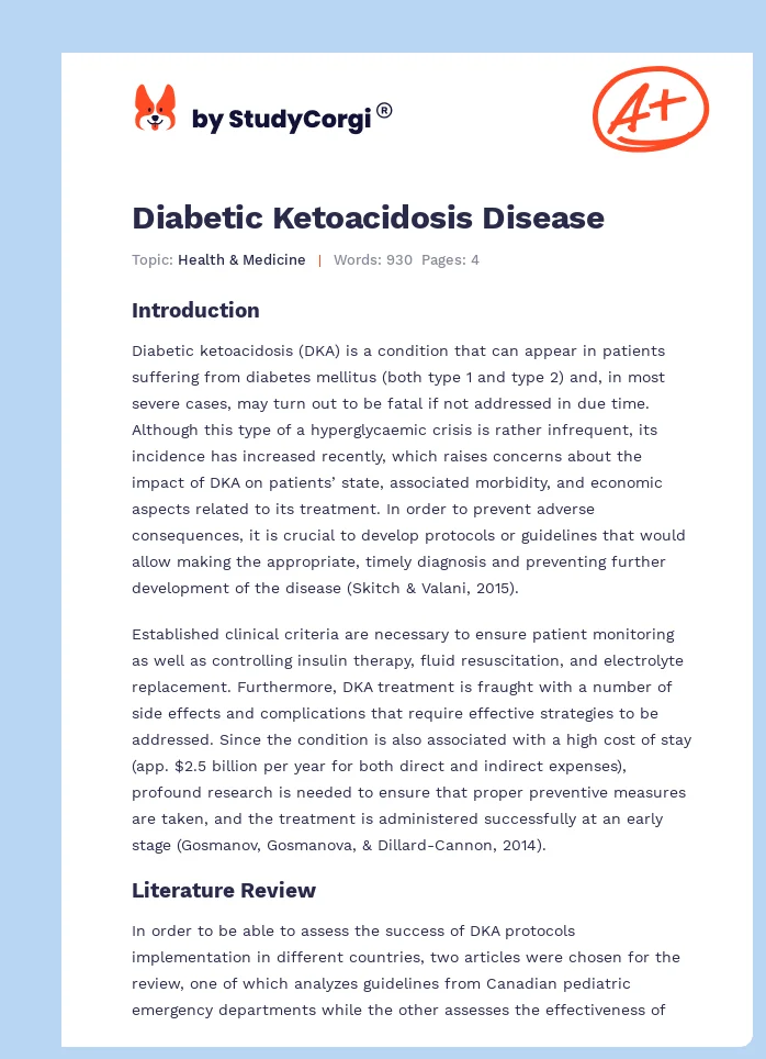 Diabetic Ketoacidosis Disease. Page 1