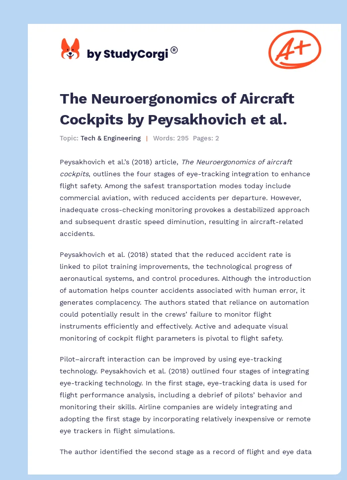 The Neuroergonomics of Aircraft Cockpits by Peysakhovich et al.. Page 1