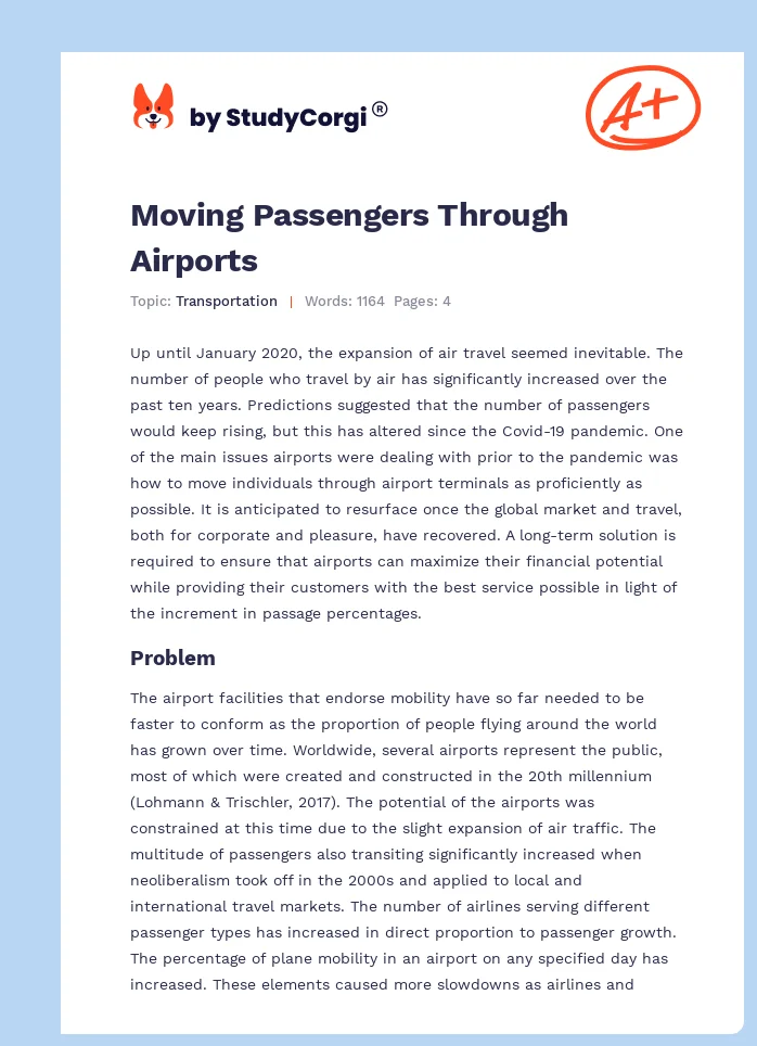 Moving Passengers Through Airports. Page 1