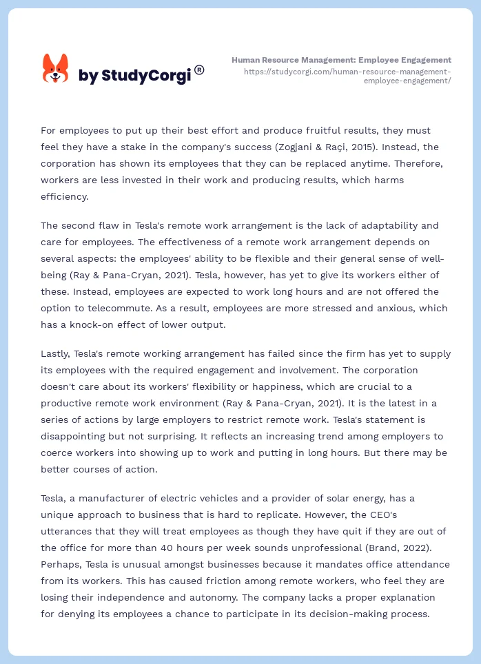 Human Resource Management: Employee Engagement. Page 2