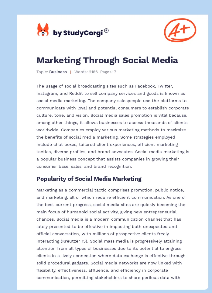 Marketing Through Social Media. Page 1