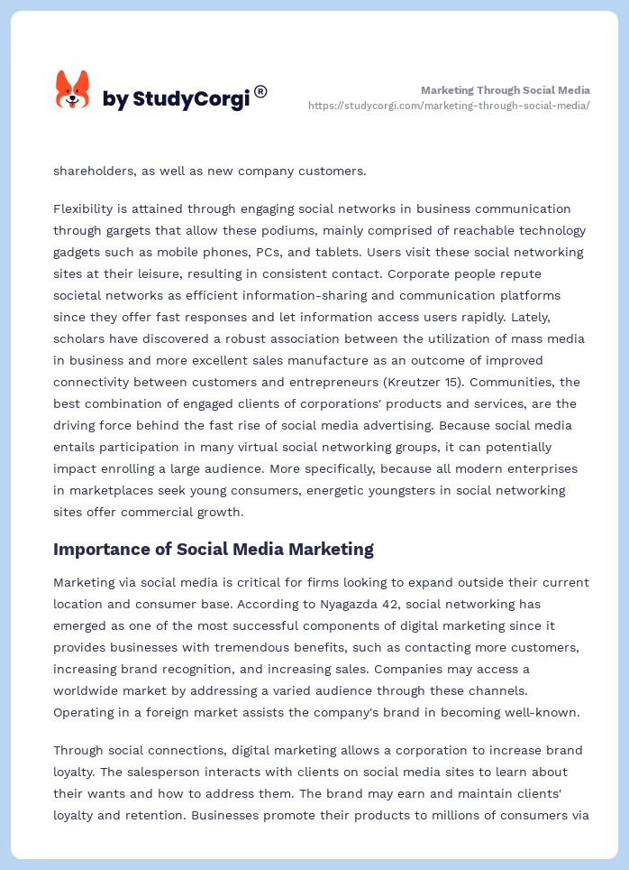 Marketing Through Social Media. Page 2