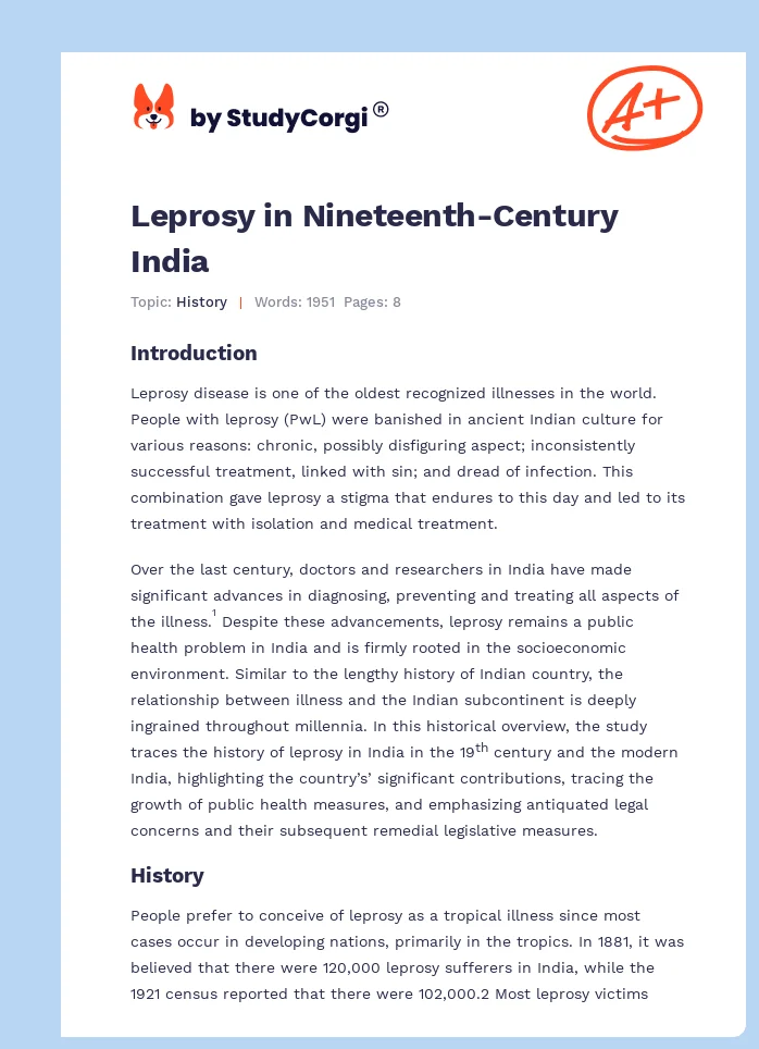 Leprosy in Nineteenth-Century India. Page 1