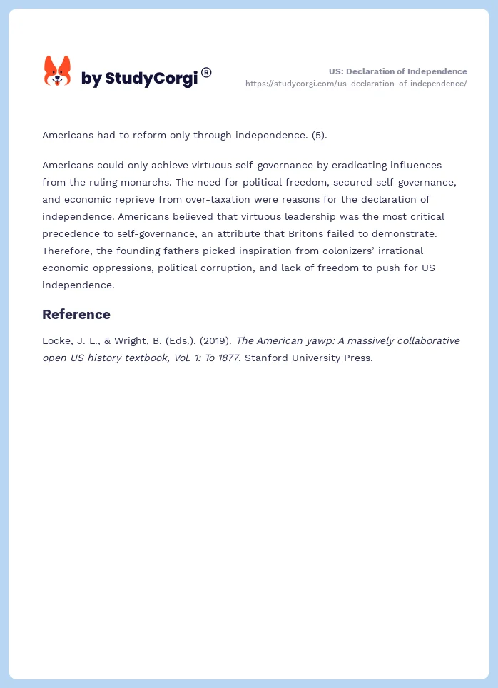 US: Declaration of Independence. Page 2