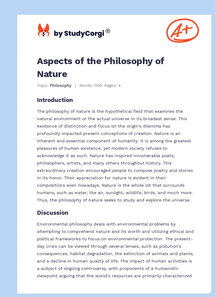 Aspects of the Philosophy of Nature. Page 1