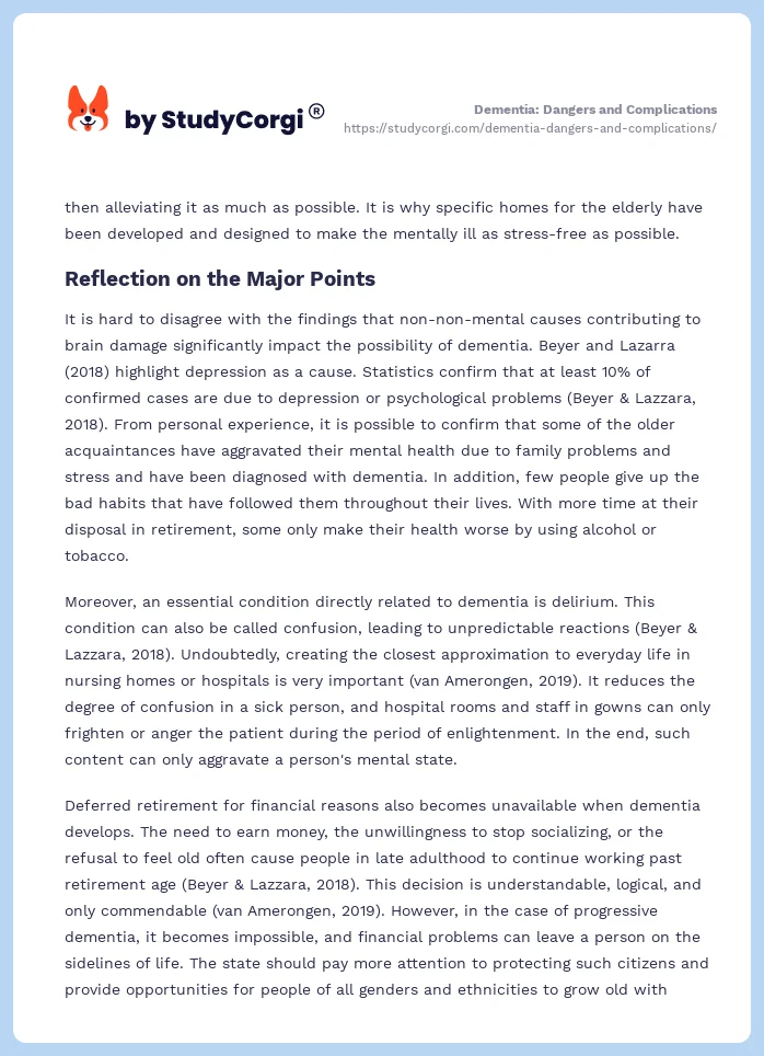 Dementia: Dangers and Complications. Page 2