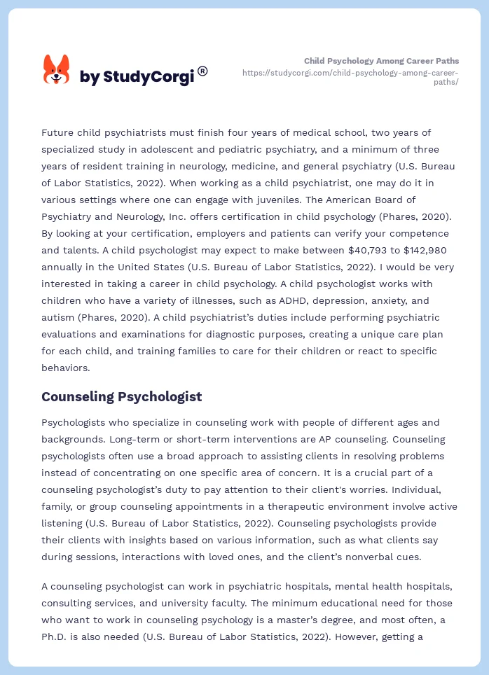 Child Psychology Among Career Paths. Page 2