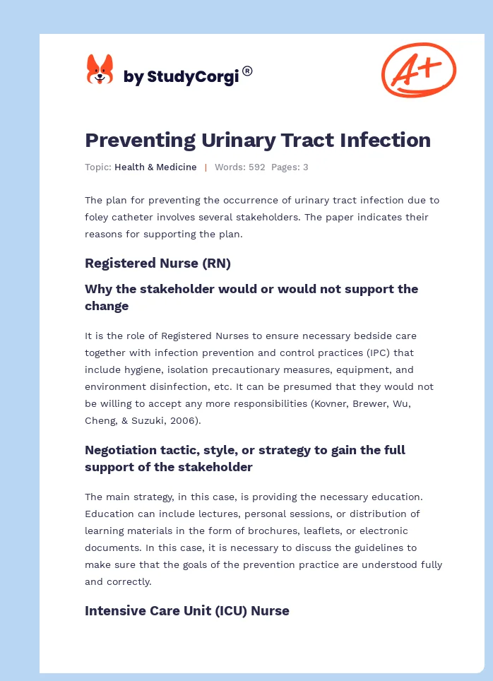 Preventing Urinary Tract Infection. Page 1