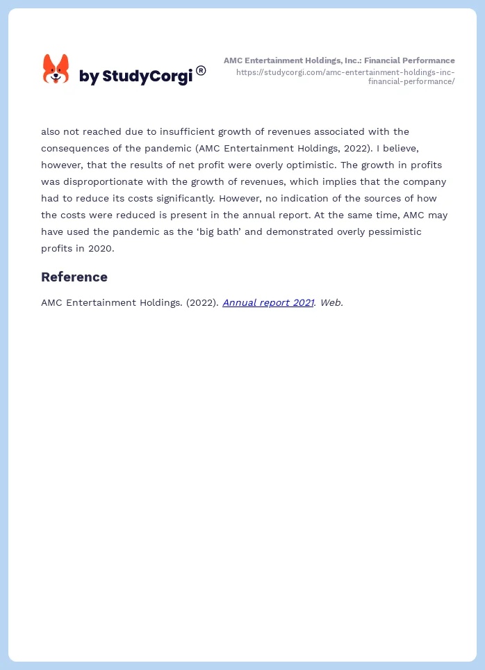 AMC Entertainment Holdings, Inc.: Financial Performance. Page 2